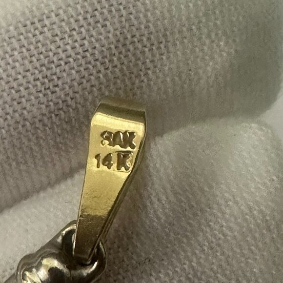 LARGE White and Yellow Gold 14k Cross - Picture 5 of 5